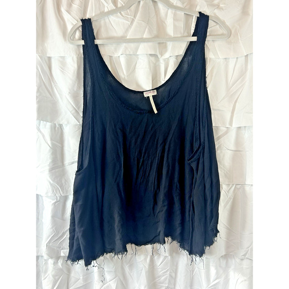 Intimately Free People Raw Hem Swing Oversized Tank Size Small black - Picture 1 of 6